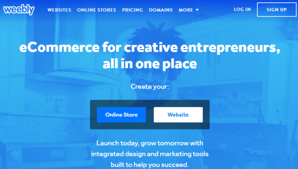 Weebly website builder dashboard with drag-and-drop tools for easy website creation.